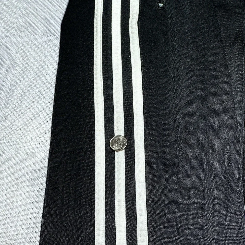 Vintage Y2K Adidas 3 Stripe Zip Pockets Black Track Pants‎ Size Medium